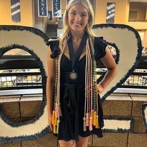 Sage & Paige Navy Silk Mini Dress